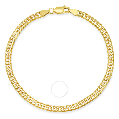 Kylie Harper Men's Italian 14k Yellow Gold Over Silver 8.5" Miami Cuban Double Curb Chain Bracelet In Gold-tone