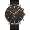 Obaku Men's Havn Black Dial Watch In Black / Gold Tone / Rose / Rose Gold Tone