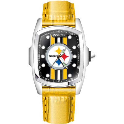 Invicta Nfl Pittsburgh Steelers Quartz Black Dial Men's Watch 45451 In Black / Yellow