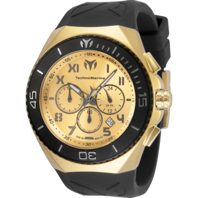 Technomarine Manta Quartz Gold Dial Men's Watch Tm-220017 In Black / Gold / Gold Tone / Grey