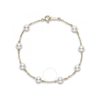 MIKIMOTO MIKIMOTO AKOYA PEARL STATION BRACELET WITH 18K YELLOW GOLD 5 X 5.5MM A+ 7"