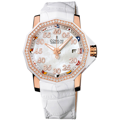 Corum Admirals Cup Competition Diamond Mother-of-pearl Dial Watch 082.951.85/0089 Pn34 In Admiral / Gold / Gold Tone / Mother Of Pearl / Rose / Rose Gold / Rose Gold Tone / White