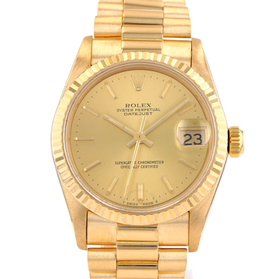 Rolex Datejust 31 Automatic Ladies Watch 68278 In Gold / Gold Tone / Yellow