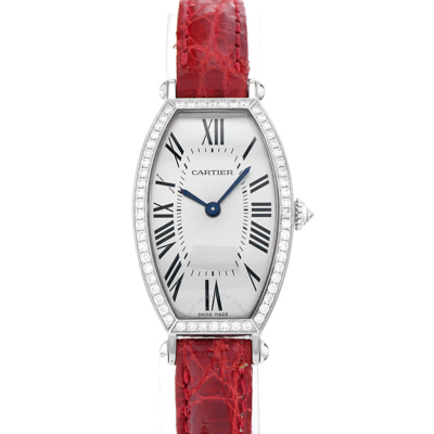 Cartier Tonneau Hand Wind Diamond Silver Dial Men's Watch We400251 In Red   / Gold / Gold Tone / Silver / White