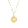 ROBERTO COIN ROBERTO COIN 18K YELLOW GOLD VENETIAN PRINCESS SATIN MEDALLION WITH FLOWER CUTOUT AND DIAMOND ACCENT