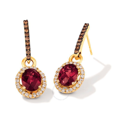 Le Vian Ladies Raspberry Rhodolite Earrings Set In 14k Honey Gold In Yellow