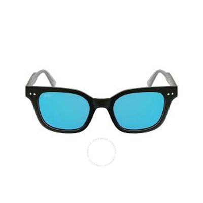 Maui Jim Shore Break Blue Hawaii Square Unisex Sunglasses B822-02mg 50 In Black / Blue / Grey