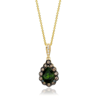 Le Vian Ladies Hunters Green Tourmaline Necklaces Set In 14k Honey Gold In Yellow