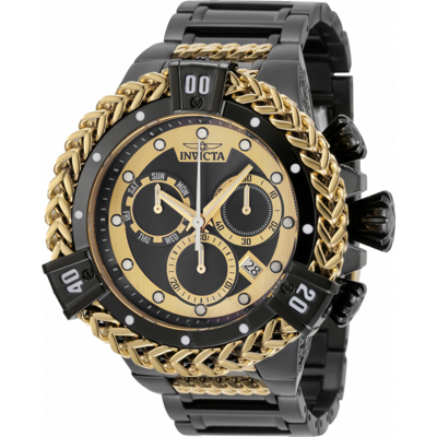 Invicta Bolt Chronograph Date Quartz Black Dial Men's Watch 35569 In Two Tone  / Black / Gold / Gold Tone