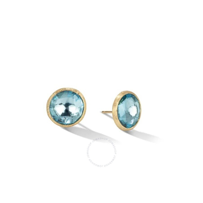 MARCO BICEGO MARCO BICEGO JAIPUR COLOR COLLECTION 18K YELLOW GOLD BLUE TOPAZ LARGE STUD EARRINGS