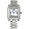 CHOPARD PRE-OWNED CHOPARD HAPPY SPORT SQUARE WHITE WITH 7 FLOATING DIAMONDS DIAL LADIES WATCH 278349-3006
