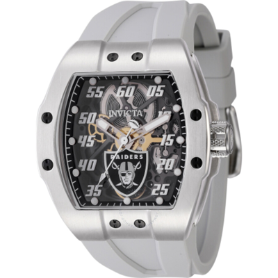 Invicta Nfl Las Vegas Raiders Automatic Black Dial Men's Watch 45057 In Black / Grey