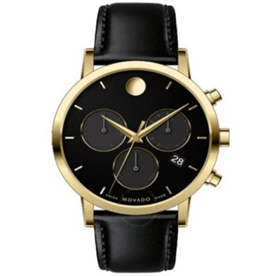 Movado Museum Classic Quartz Black Dial Men's Watch 0607779 In Black / Gold Tone / Yellow
