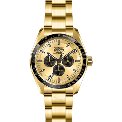 Invicta Specialty Gmt Date Day Quartz Gold Dial Men's Watch 45965 In Two Tone  / Black / Gold / Gold Tone