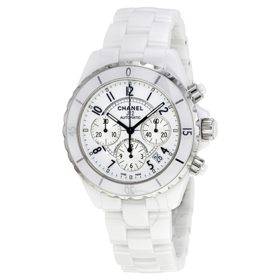 Pre-owned Chanel J12 White Chronograph White Dial Unisex Watch H1007