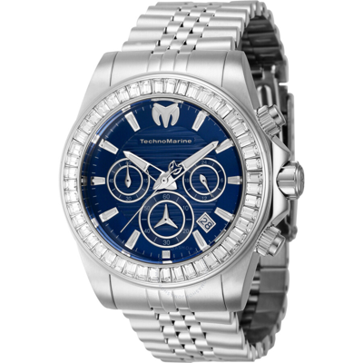 Technomarine Manta Chronograph Gmt Quartz Crystal Blue Dial Men's Watch Tm-222017