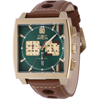 Invicta S1 Rally Chronograph Gmt Quartz Green Dial Men's Watch 46854 In Brown / Gold Tone / Green
