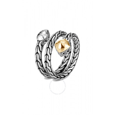John Hardy Classic Chain 18k Yellow Gold & Sterling Silver Cluster Ring - Rz90522x7 In Silver-tone, Yellow