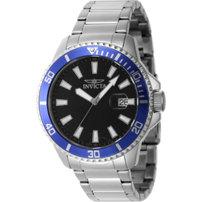 Invicta Quartz Black Dial Men's Watch 46076 In Black / Blue