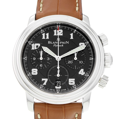 Blancpain Leman Fly-back Automatic Black Dial Men's Watch 2185f In Black / Brown