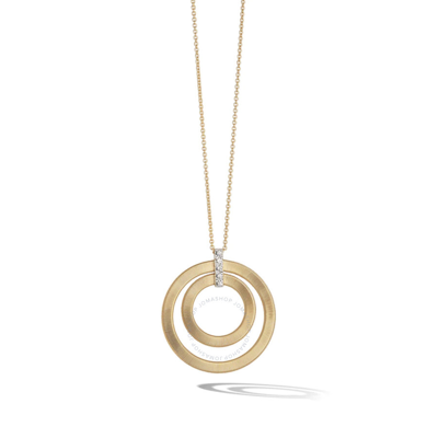 Marco Bicego Masai 18k Yellow Gold And Diamond Double Circle Long Necklace Cg800 B Yw M5 In Yellow, Gold-tone