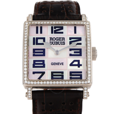 Roger Dubuis Golden Square Hand Wind Diamond Men's Watch G34980 In Gold / Gold Tone / Mop / Mother Of Pearl / White