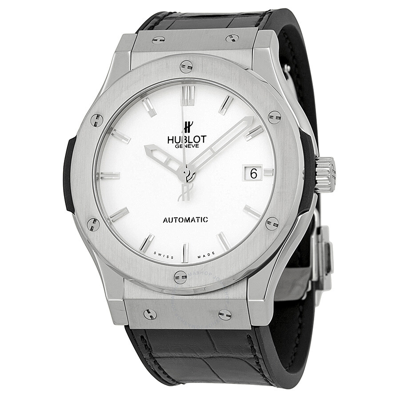 Hublot Classic Fusion Silver Opaline Dial Men's Watch 511.nx.2610.lr In Black / Silver / Skeleton / White