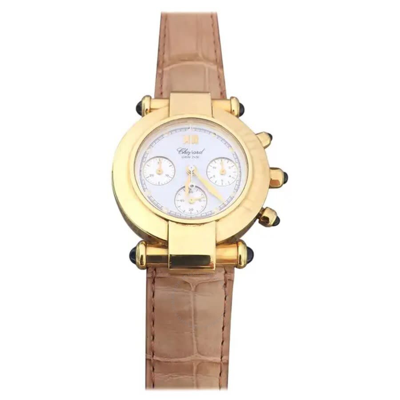 Chopard Imperiale Chronograph Quartz White Dial Ladies Watch 383157-0006 In Brown / Gold / Gold Tone / White / Yellow