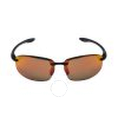 Maui Jim Ho'okipa Universal Fit Hawaii Lava Wrap Unisex Sunglasses Rm407n-2m 64 In Black