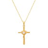 Kylie Harper 14k Gold Over Silver Cz Cross Heart Pendant In Gold-tone