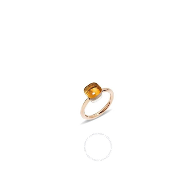 Pomellato Nudo Rose And White Gold Citrine Ring Size 52 - Size 6 - Pab4030_o6000_000ov In Orange