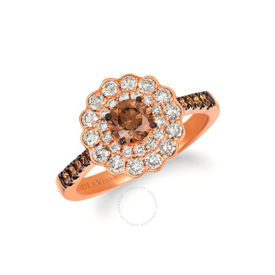 Le Vian Ladies Chocolate Solitaire Rings Set In 14k Strawberry Gold In Rose Gold-tone