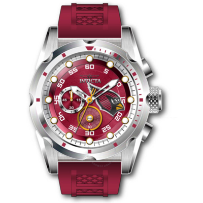 Invicta Nfl Arizona Cardinals Chronograph Quartz Men's Watch 45551 In Red   /   Red) /  Two Tone  / Cardinal / Silver / White / Yellow