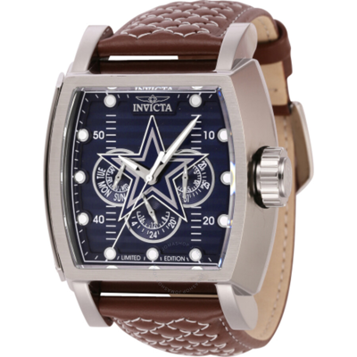 Invicta Nfl Dallas Cowboys Gmt Quartz Men's Watch 45076 In Two Tone  / Blue / Silver