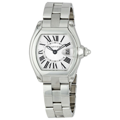 Cartier Roadster Silver-tone Dial Ladies Watch W62016v3 In Black / Silver