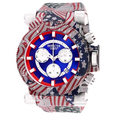 Invicta Coalition Forces Chronograph Quartz Date Men's Watch 26642 In Red   /  Two Tone  / Blue / Silver