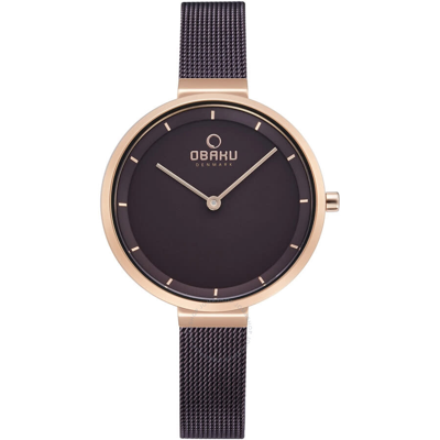 Obaku Women's Walnut Grey Dial Watch In Gold Tone / Grey / Rose / Rose Gold Tone