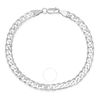 Kylie Harper Men's Italian Sterling Silver 8.5" Miami Cuban Curb Chain Bracelet In Silver-tone