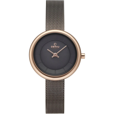 Obaku Classic Quartz Black Dial Ladies Watch V146lxvjmj In Black / Gold Tone / Rose / Rose Gold Tone