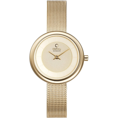 OBAKU OBAKU CLASSIC QUARTZ GOLD DIAL LADIES WATCH V146LXGGMG