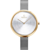 Obaku Classic Quartz Silver Dial Ladies Watch V227lxgimc In Gold Tone / Silver / Yellow
