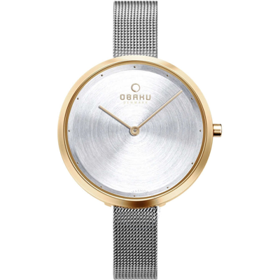 Obaku Classic Quartz Silver Dial Ladies Watch V227lxgimc In Gold Tone / Silver / Yellow