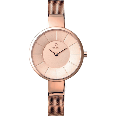 Obaku Women's Denmark Rose Gold Dial Watch In Gold / Gold Tone / Rose / Rose Gold / Rose Gold Tone