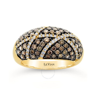 Le Vian Ladies Chocolate Pave Rings Set In 14k Honey Gold In Yellow