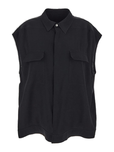 Rick Owens Sleeveless Shirt In Black