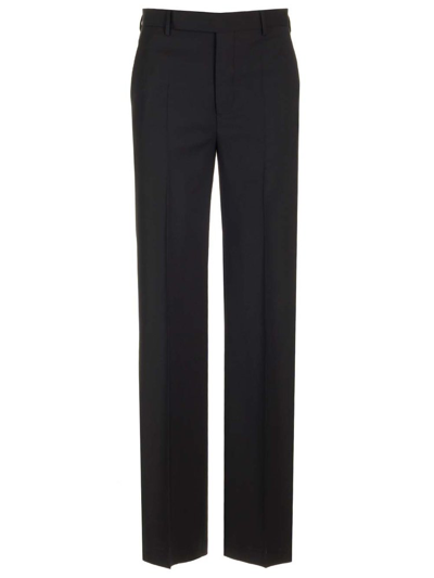 Rick Owens Dietrich Pressed Crease Trousers In Black
