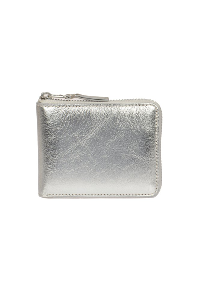 Comme Des Garçons Wallet Metallic Effect Wallet In Silver