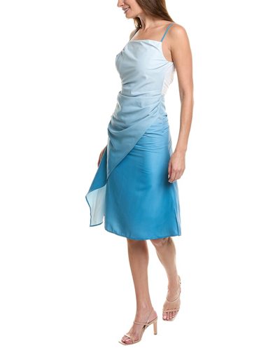 Avantlook Draped Midi Dress In Blue