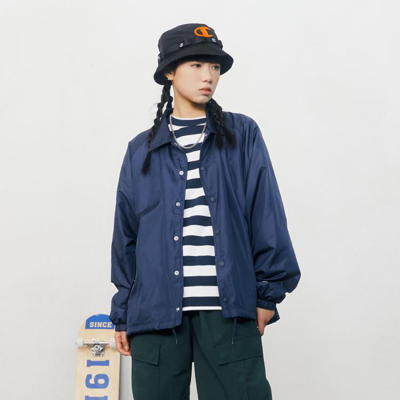 Champion 【品牌直营】 舒适百搭刺绣草写logo开襟夹克 In Blue