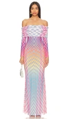 Afrm Thelma Dress In Grid Ombre